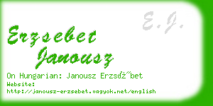 erzsebet janousz business card